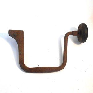 Antique bit brace drill tool wood iron home decor